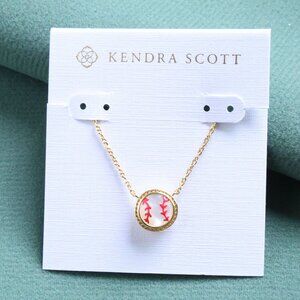 Kendra Scott Baseball Necklace Ivory Mother Pearl Gold